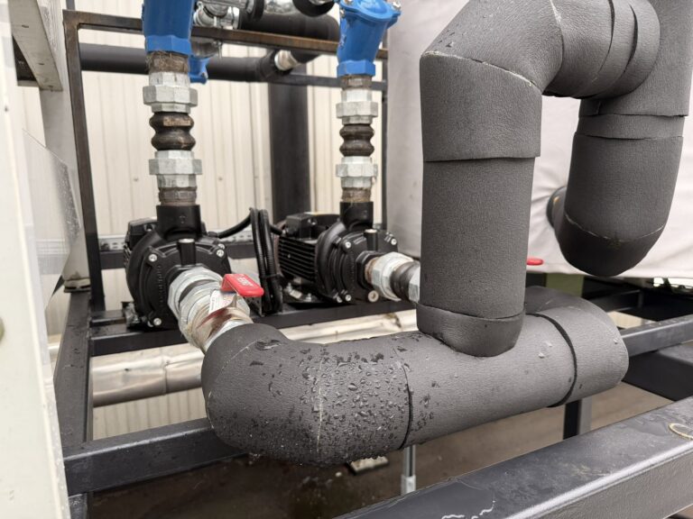 Circulation pumps of an industrial chilled water system